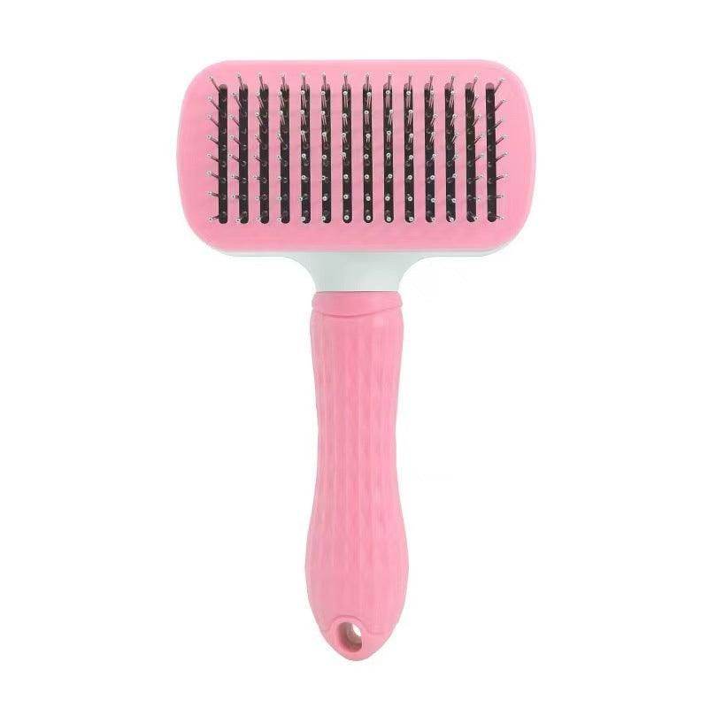 Purrfect Pet Kingdom Pet Hair Remover Comb for Shedding Pink Square Thick Needle Purrfect Pet Kingdom