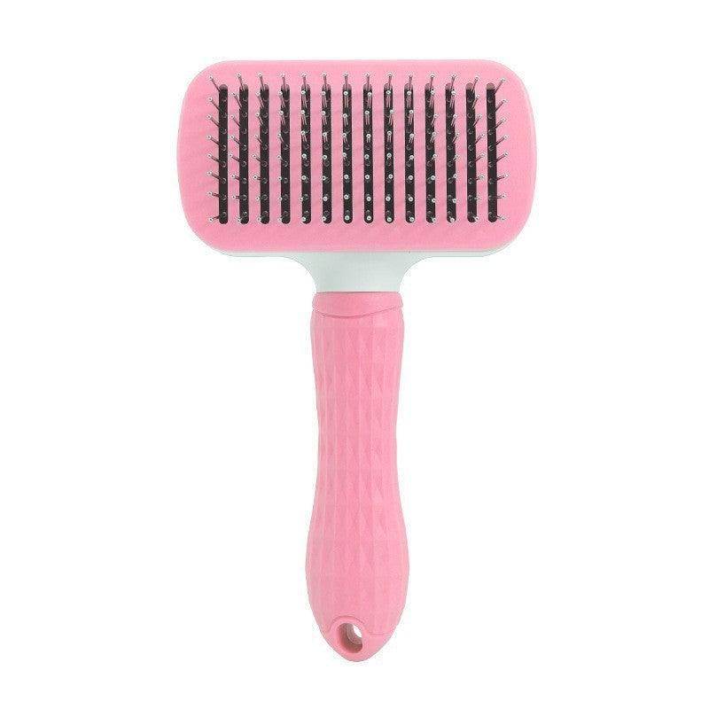 Purrfect Pet Kingdom Pet Hair Remover Comb for Shedding Pink Square Fine Needle Purrfect Pet Kingdom