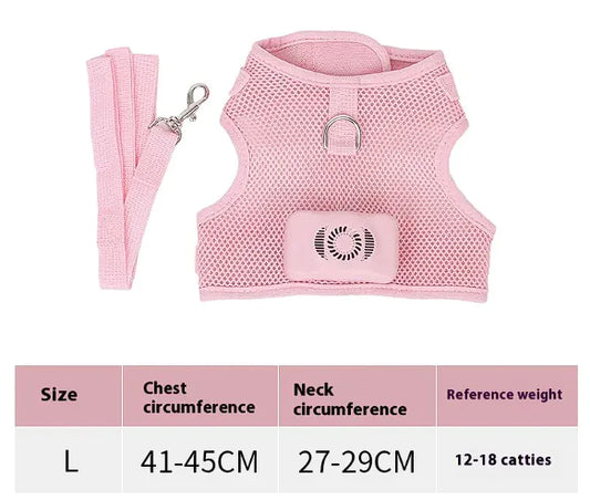 Mimarta breathable pet harness for summer in pink with size L and adjustable straps