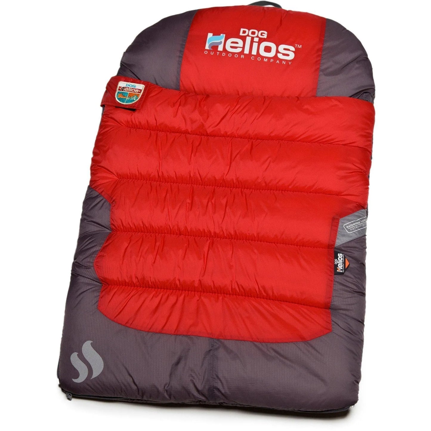 Dog Helios® 'Trail-Barker' multi-surface water-resistant travel camping dog bed by Pet Life in vibrant red color.
