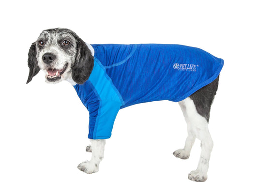 Pet Life ® Active 'Chewitt Wagassy' 4-Way-Stretch Yoga Fitness Long-Sleeve Dog T-Shirt