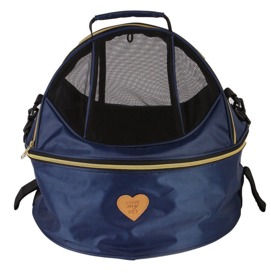 Pet Life ® 'Air-Venture' Dual-Zip Airline Approved Panoramic Circular Travel Pet Dog Carrier