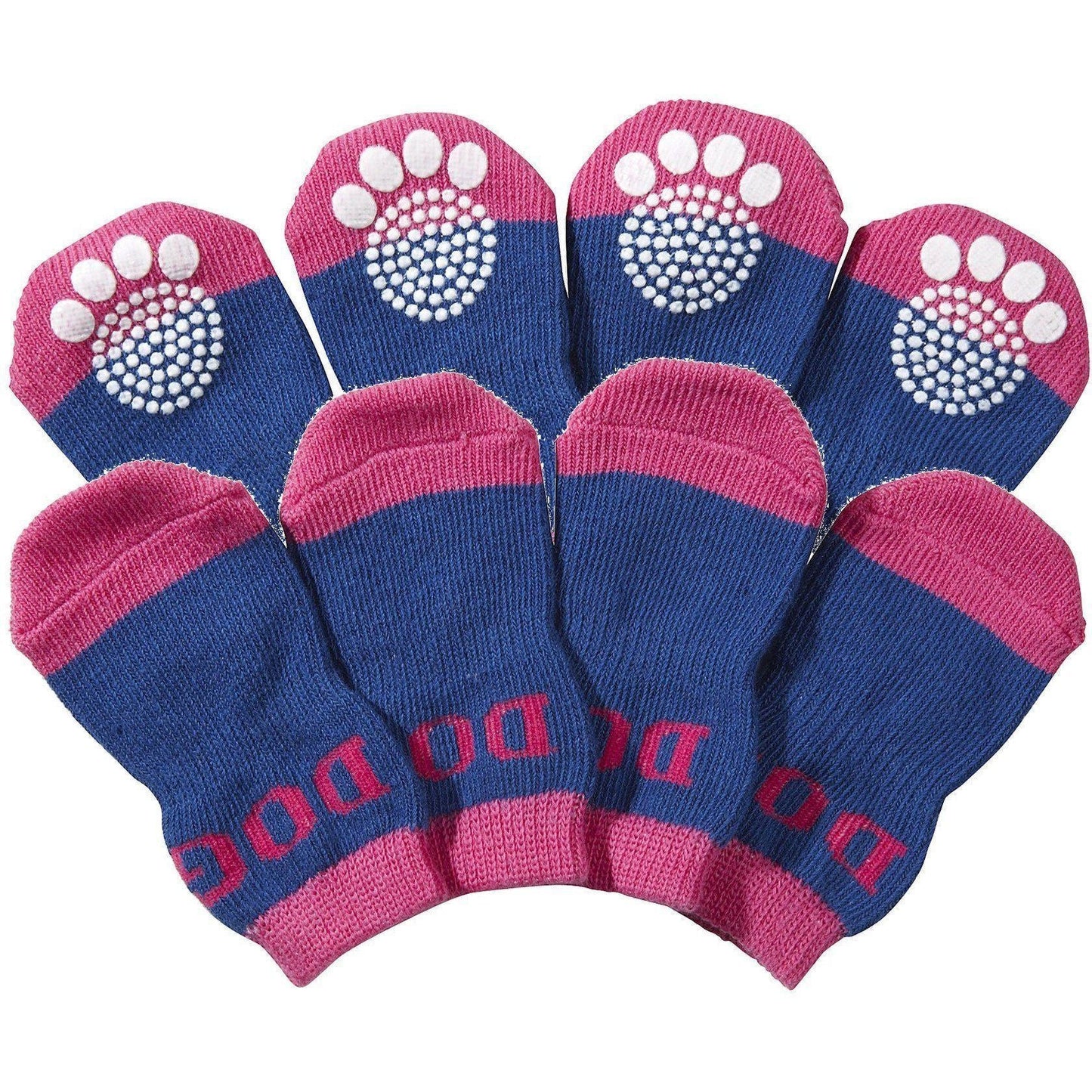 Pet Life ® Anti-Slip Rubberized Gripped Breathable Stretch Pet Dog Socks - Set of 4