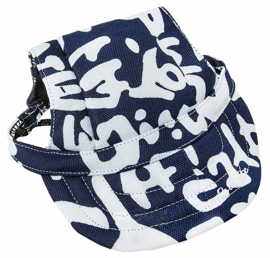 Pet Life ® 'Bone Cappa' Graffiti Sculptured Uv Protectant Adjustable Fashion Dog Hat Cap