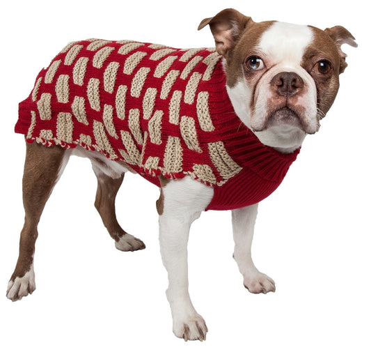 Pet Life ® Fashion Weaved Heavy Knit Designer Ribbed Turtle