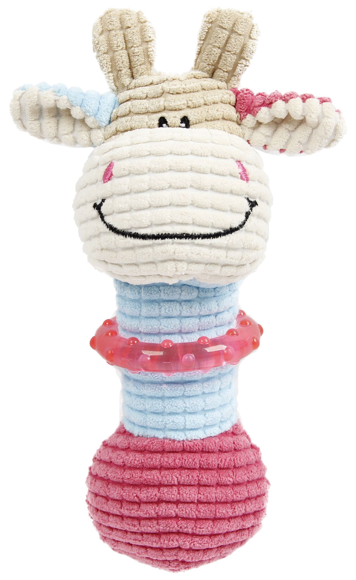 Dog Toy Giraffe-Cow Plush Squeaker Teether