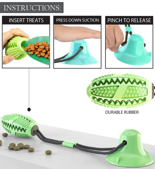 Dog Toy Grip N Play Football Suction Cup Treat Toy