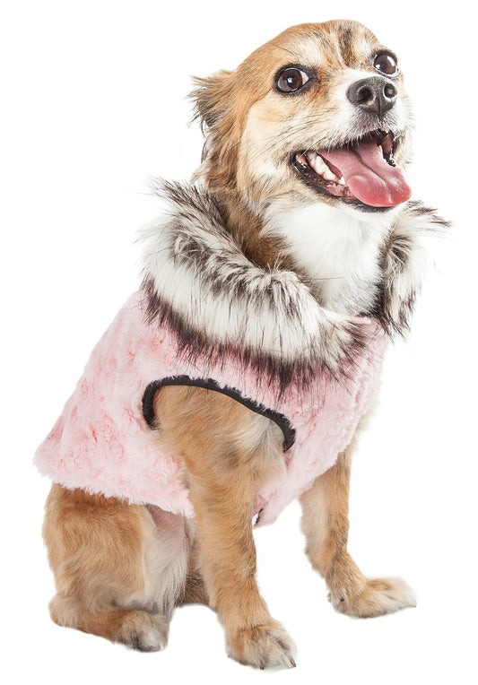 Pet Life ® Luxe 'Pinkachew' Charming Fashion Mink Fur Dog Coat