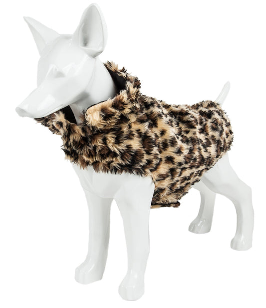 Pet Life ® Luxe 'Poocheetah' Cheetah-Spotted Designer Mink Fur Dog Coat
