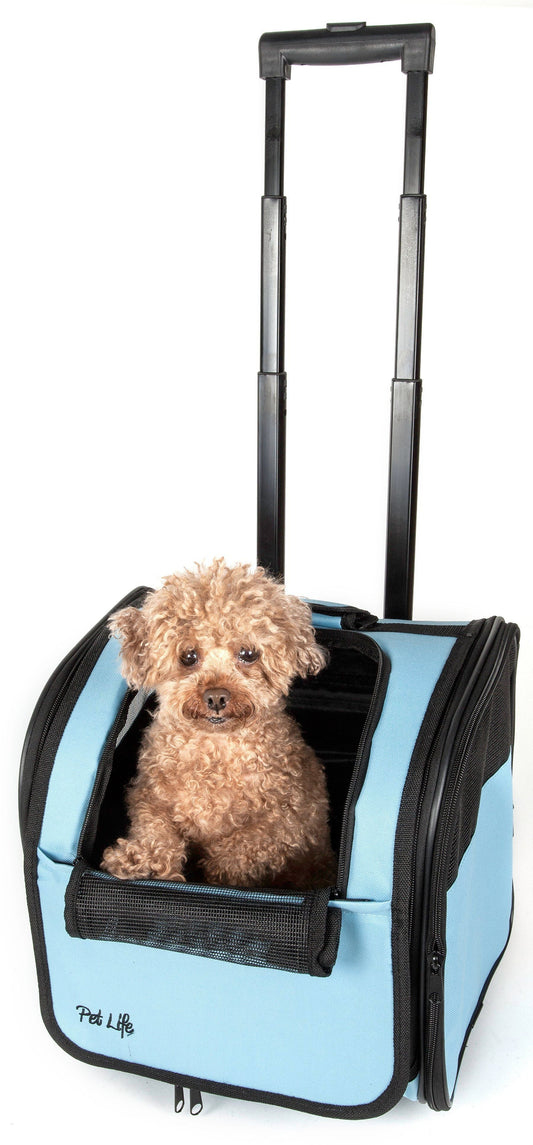 Pet Life ® 'Pawdon Me ' Wheeled Airline Approved Travel Collapsible Pet Dog Carrier