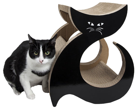 Pet Life ® 'Purresque' Modern Fashion Designer Premium Quality Kitty Cat Scratcher Lounger Lounge with Catnip