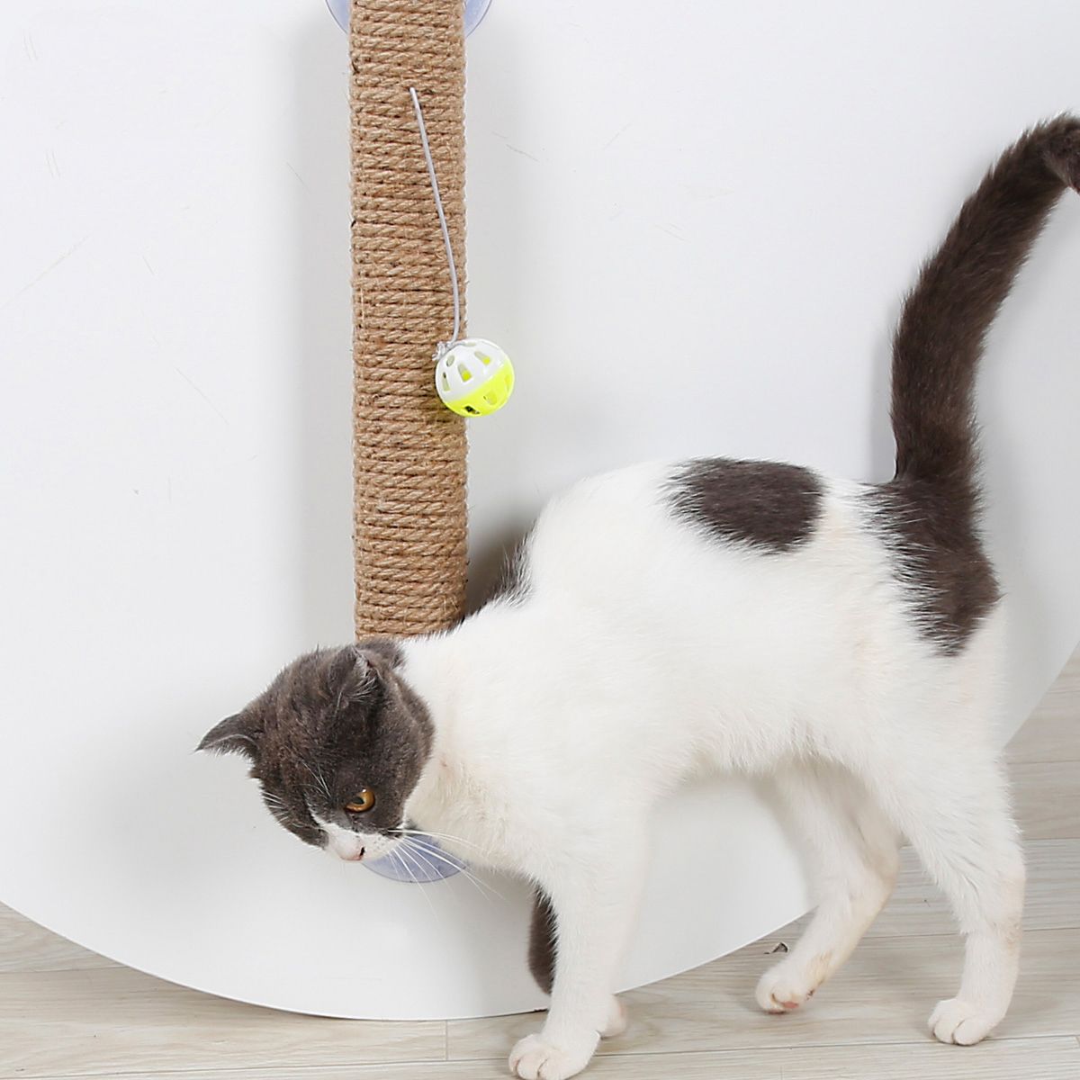 Stick N Claw Sisal Rope and Toy Suction Cup Stick Shaped Cat Scratcher