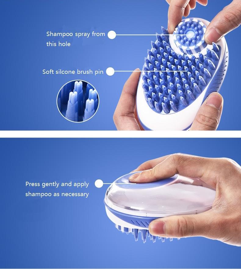 Swasher Shampoo Dispensing Bath Brush Set for Dogs and Cats