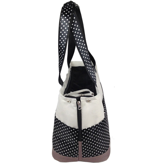 Pet Life ® 'Tote n' Boater' Trendy Spotted Designer Fashion