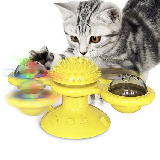 Windmill Rotating Suction Cup Spinning Cat Toy