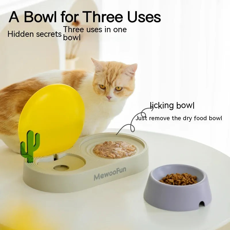 Pet Zen Ergonomic Dual Cat Water and Food Basin in Light Wisteria, premium plastic bowl for cats, new arrival over $50.