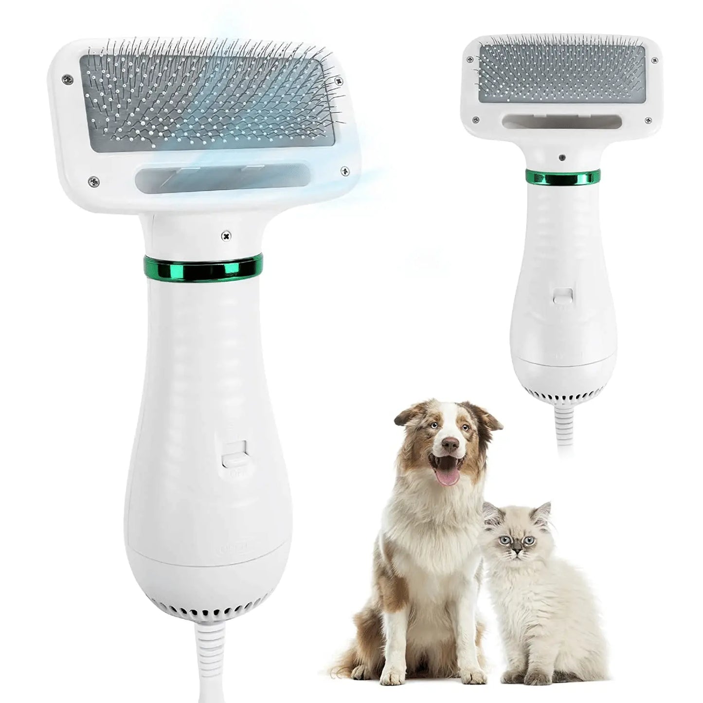 Purrfect Pet Kingdom Dog and Cat Hair Dryer Brush Blowing comb white Purrfect Pet Kingdom