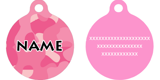 Pink Camo HD Dog ID Tag