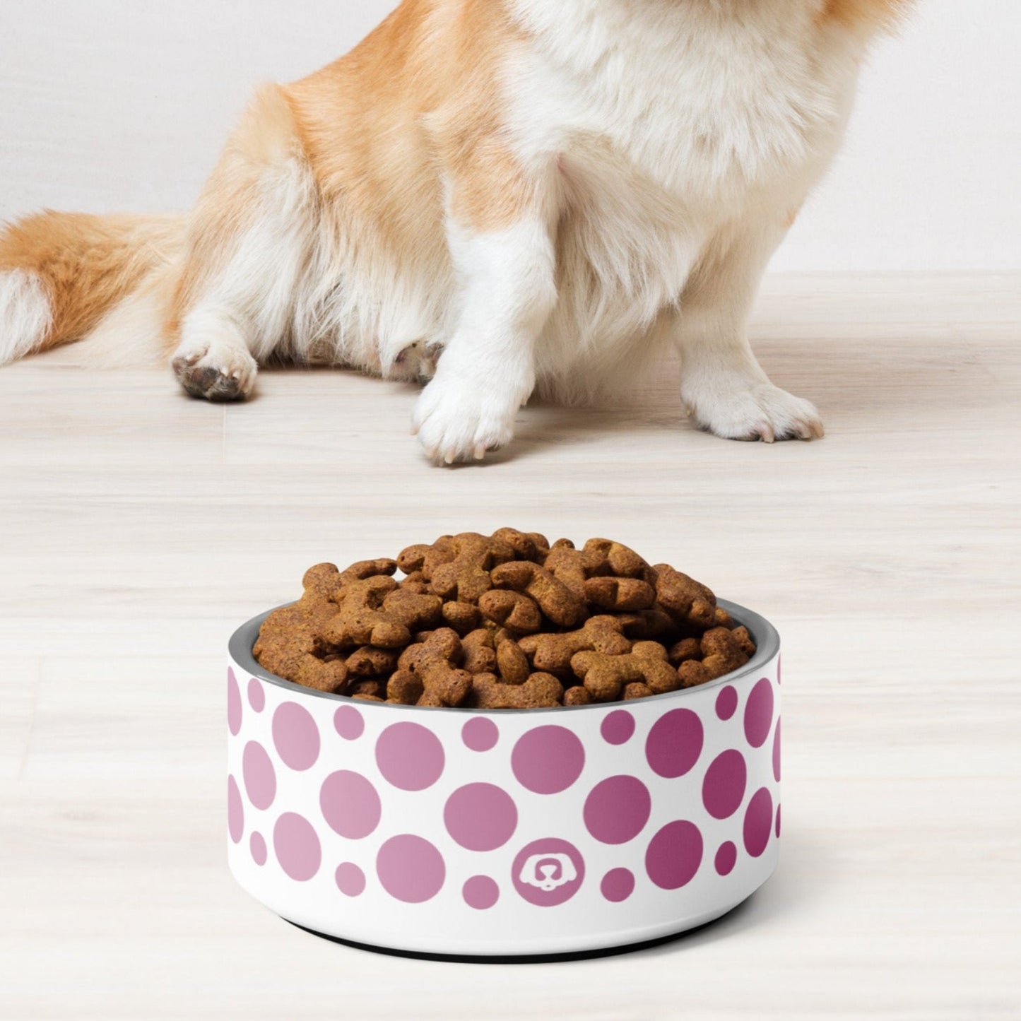 Polka Dotty Dewberry 32oz Dog Bowl - Dog Bowls & Feeders - Wuforia