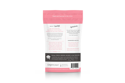 Green Juju Freeze Dried Pork Pink Whole Food Bites (3OZ) - Freeze Dried Treats - The Family Pet