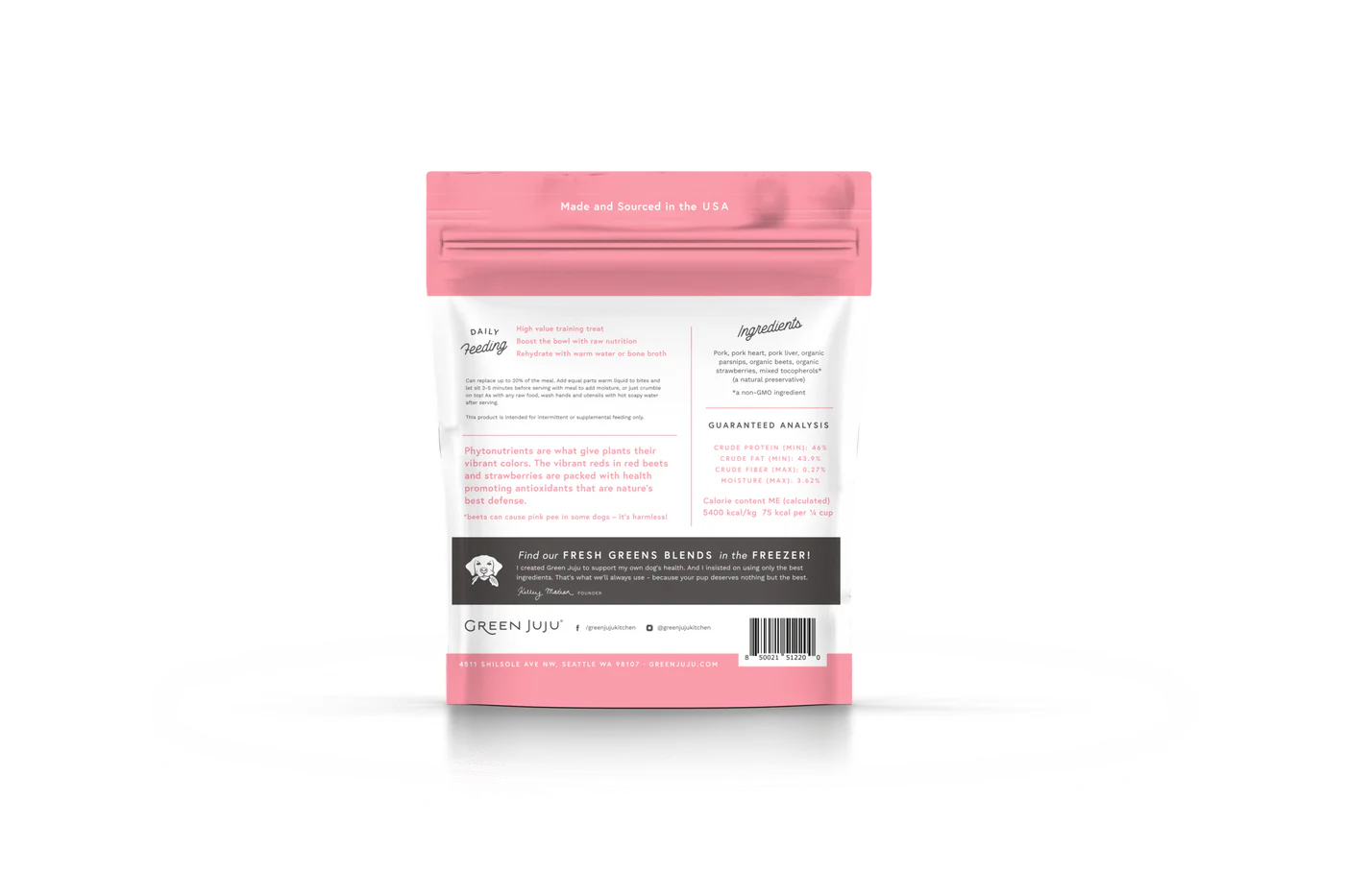 Green Juju Freeze Dried Pork Pink Whole Food Bites (7.5OZ)