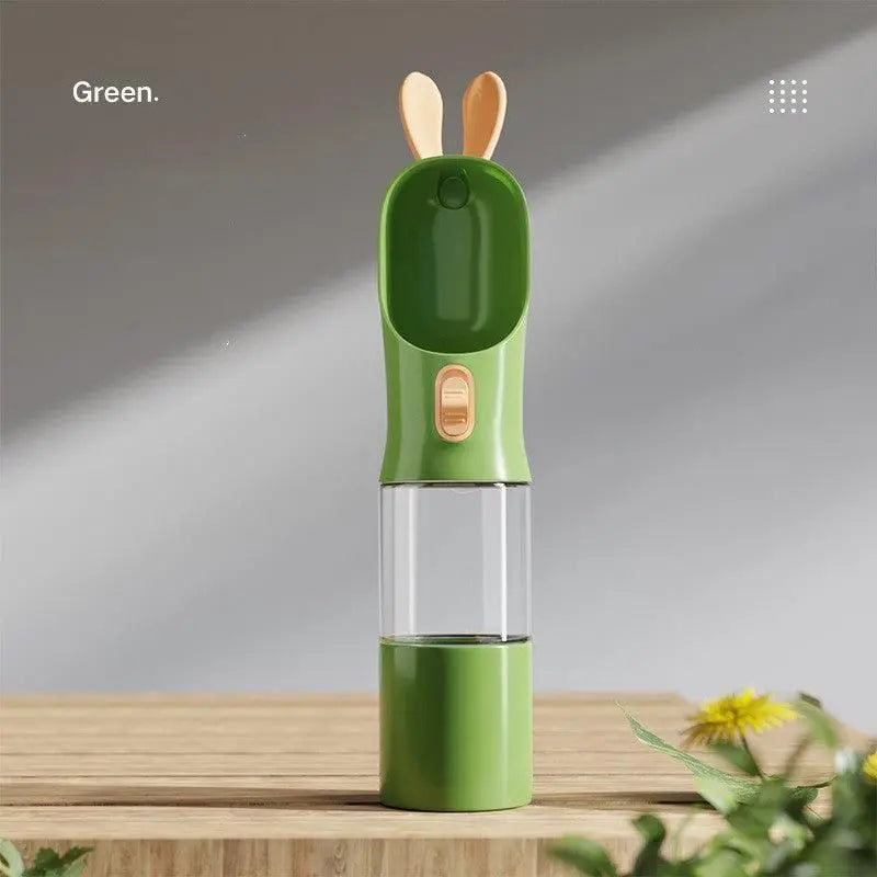 Purrfect Pet Kingdom Portable Pet Water Bottle - Grey Green Water And Food Cup Purrfect Pet Kingdom