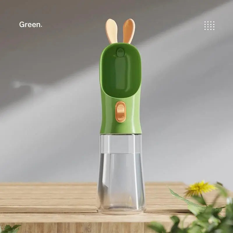 Purrfect Pet Kingdom Portable Pet Water Bottle - Grey Green Water Glass Purrfect Pet Kingdom