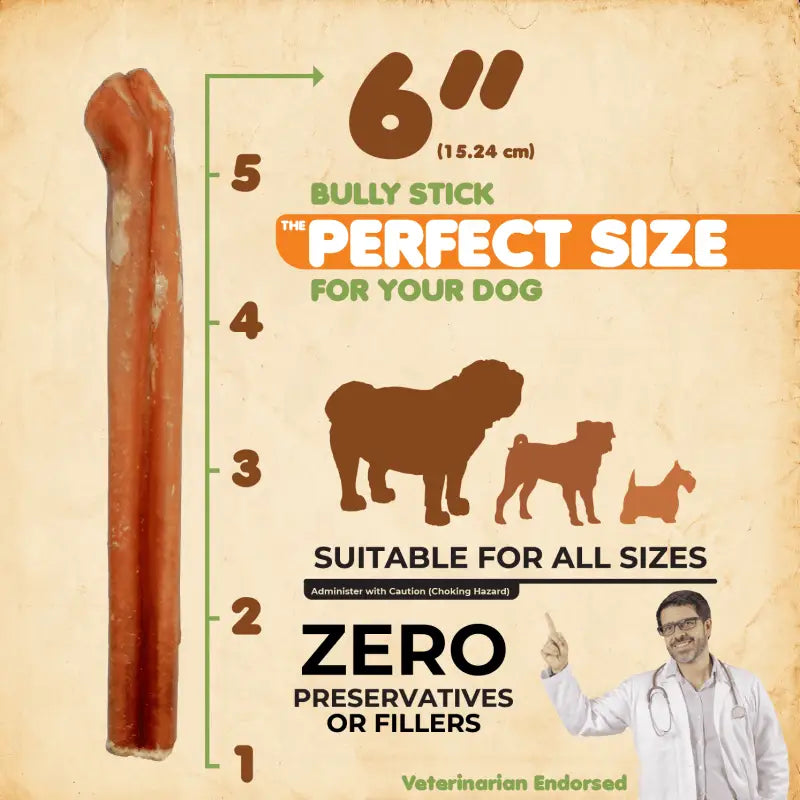 Premium Bully Sticks 6 Inch 12 Pack 100% Natural USA ✅