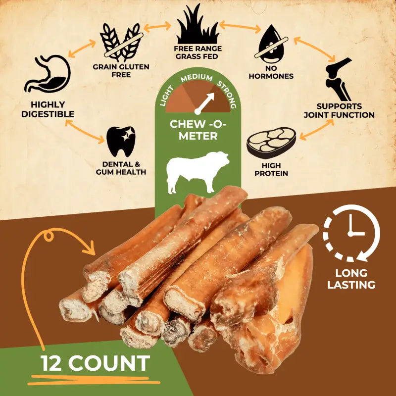 Premium Bully Sticks 6 Inch 12 Pack 100% Natural USA ✅