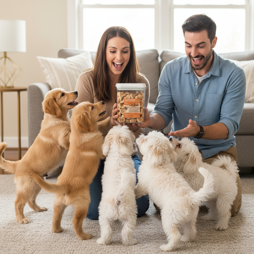 Much Loved Dog Peanut Butter Training Reward Treats - ECO Set (Filled Fresh Keeper +1 Refill)