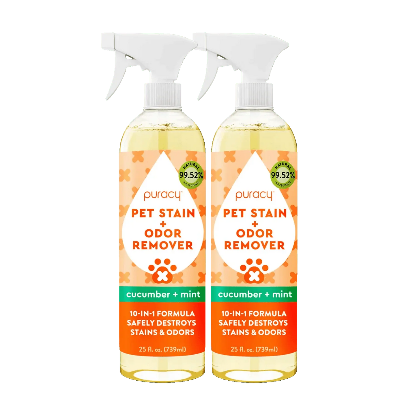 Puracy natural pet odor eliminator spray in cucumber mint scent for effective odor removal
