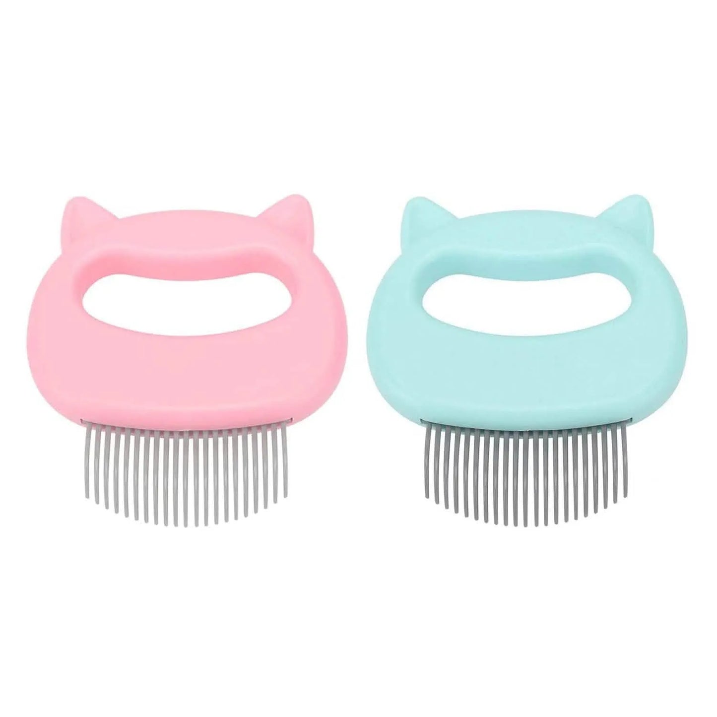 Purrfect Pet Kingdom® - 2-Pack: Pet Hair Removal And Massaging Shell Comb Brush For - Dog Grooming Tools