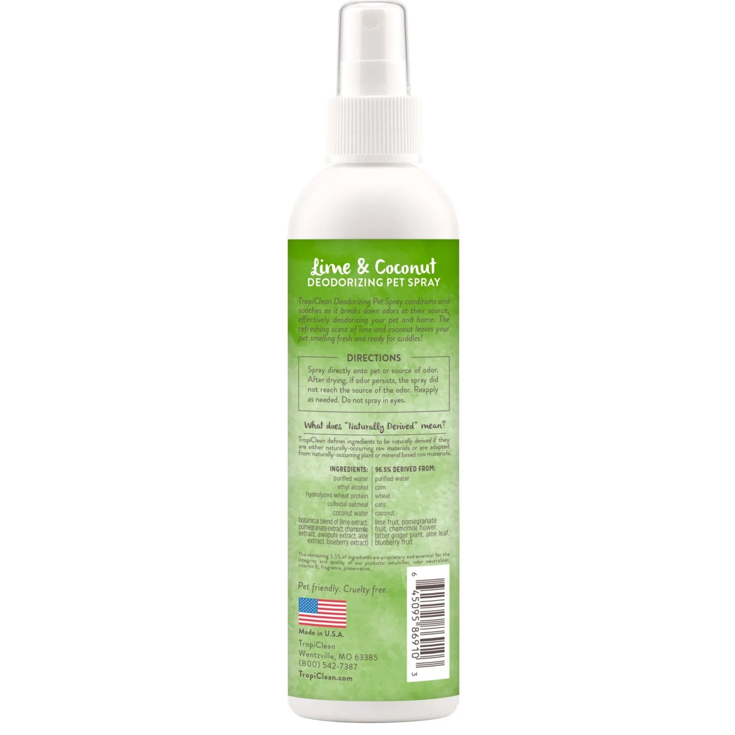 Purrfect Pet Kingdom® - 8oz Tropiclean Pet Deodorizer Spray Lime and Coconut - Dog Deodorizer Spray