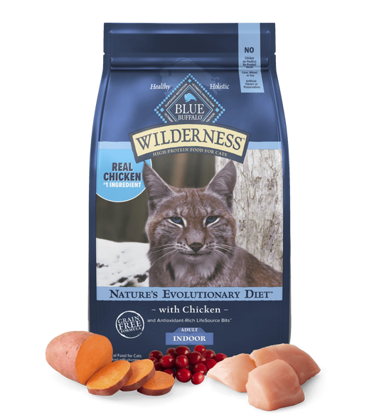 Purrfect Pet Kingdom® - Blue Buffalo Wilderness Adult Cat Indoor Chicken Recipe - Dry Cat Food