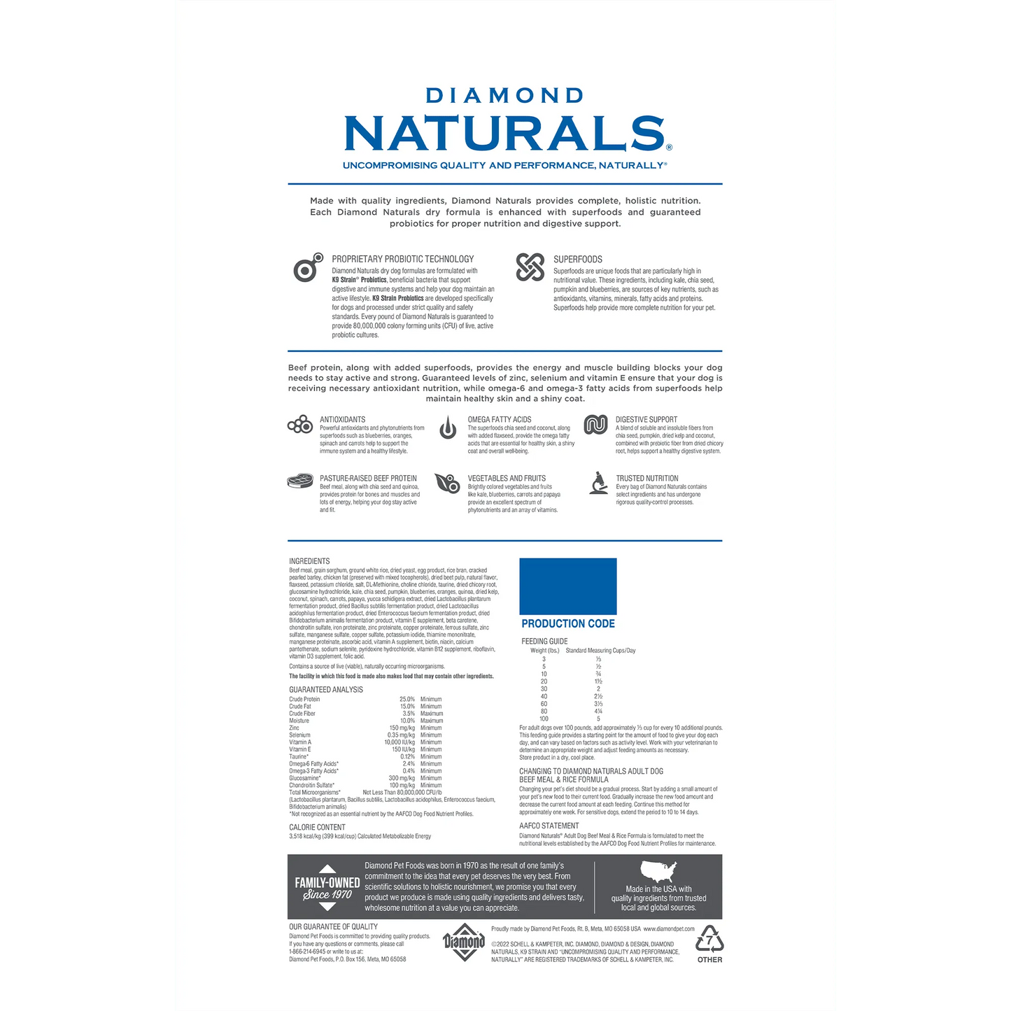 Purrfect Pet Kingdom® - Diamond Naturals Adult Beef Meal & Rice Dry Dog Food (40lb) - Dry Dog Food