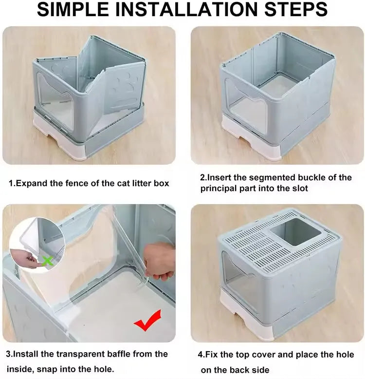 Purrfect Pet Kingdom - Front-entry Enclosed Extra-large Cat Litter Box With A Litter Collection Cover And A Large Scoop Fo...