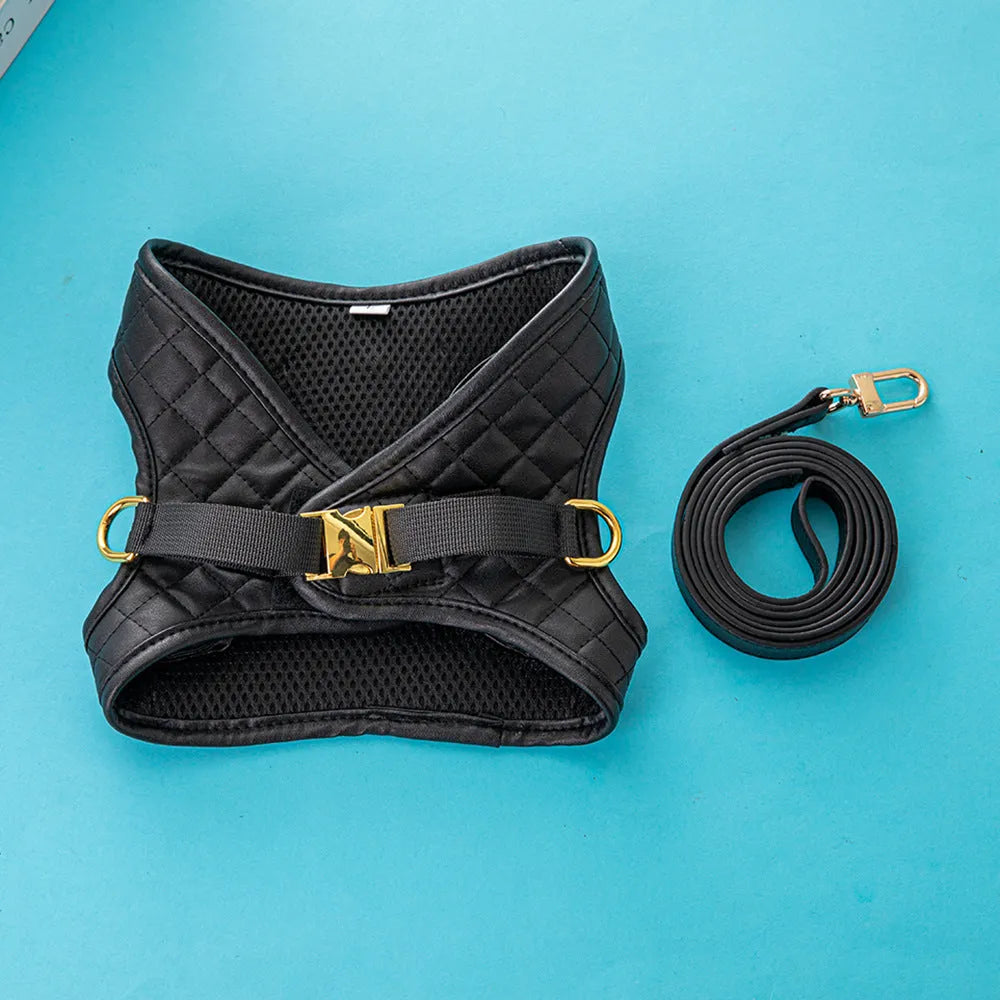Purrfect Pet Kingdom® - Leather Dog Chest And Back Traction Suit - Dog Harness