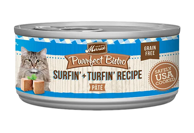 Purrfect Pet Kingdom® - Merrick Purrfect Bistro Grain Free Adult Surf and Turf Pate - Wet Cat Food