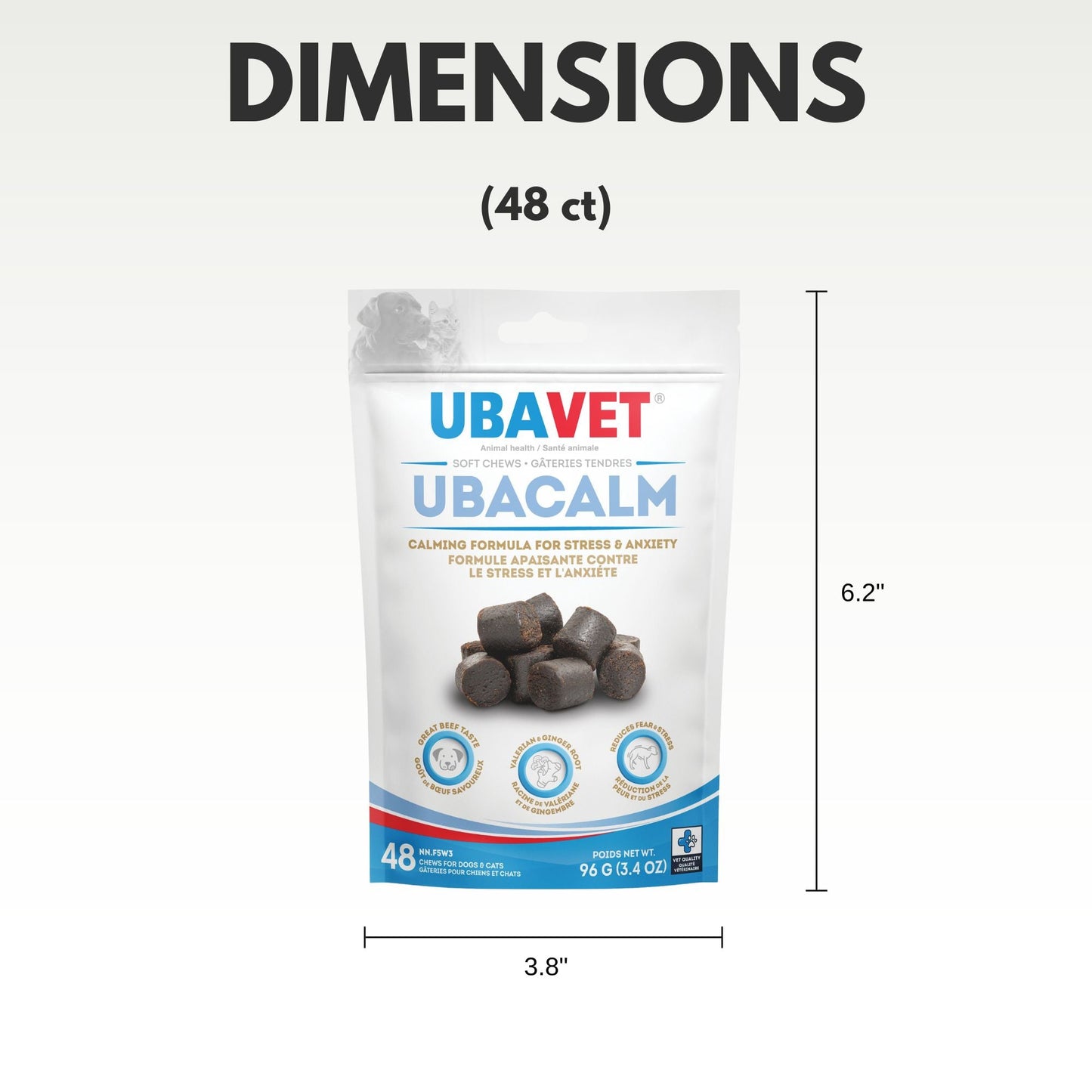 UBAVET Ubacalm Calming and Stress Relief Soft Dog Chews - Purrfect Pet Kingdom