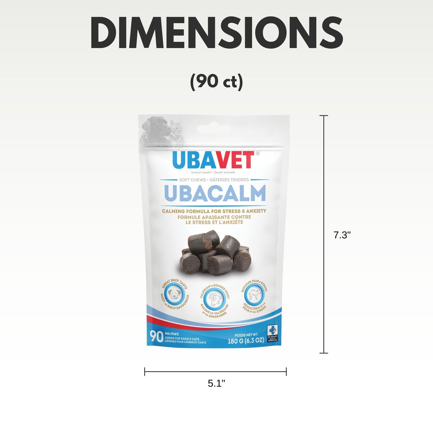 UBAVET Ubacalm Calming and Stress Relief Soft Dog Chews - Purrfect Pet Kingdom