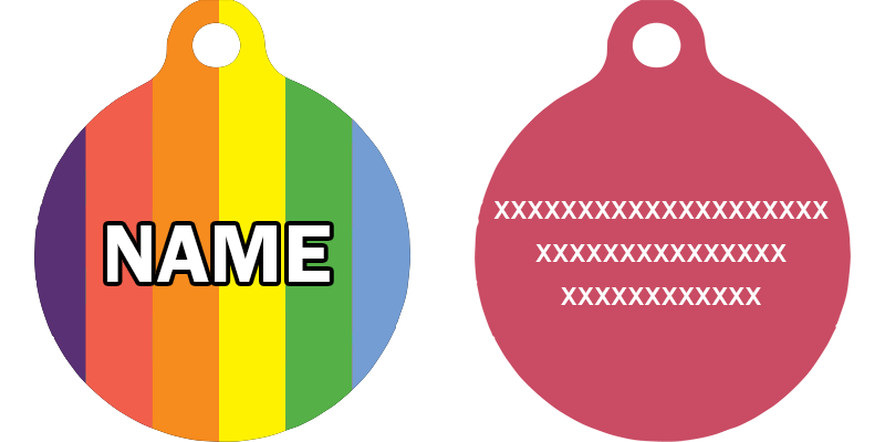 Rainbow Stripes HD Dog ID Tag