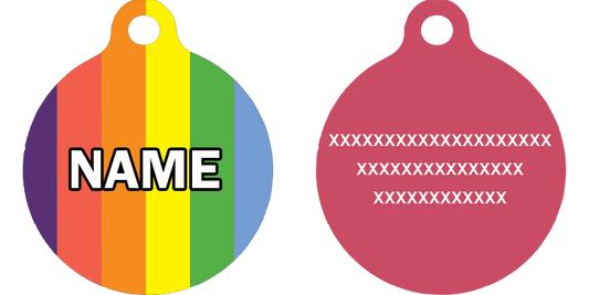Rainbow Stripes HD Dog ID Tag