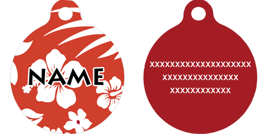 Aloha Red HD Dog ID Tag