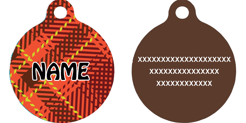 Red Kilt Plaid HD Dog ID Tag