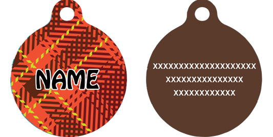 Red Kilt Plaid HD Dog ID Tag