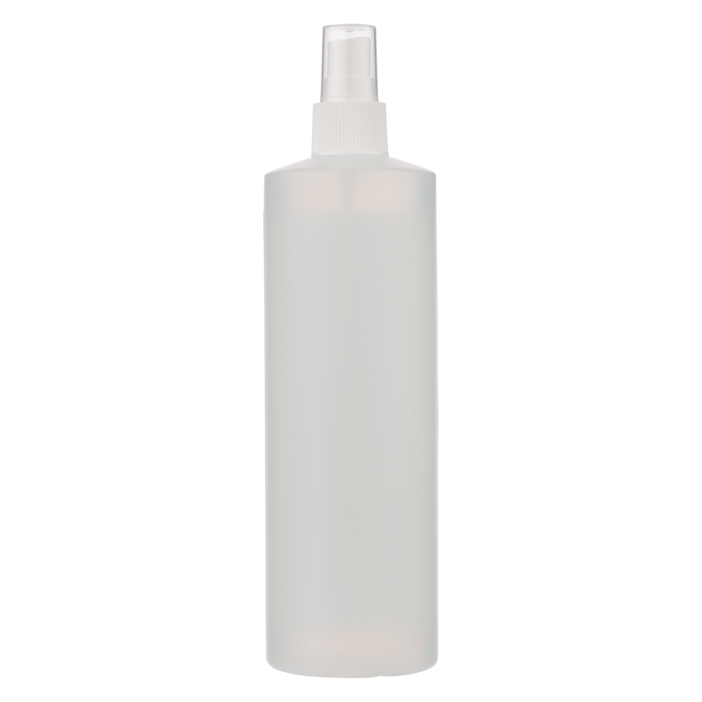 Clear bottle of ReNewedPet pet flea and tick repellent spray with a fine mist nozzle for easy application