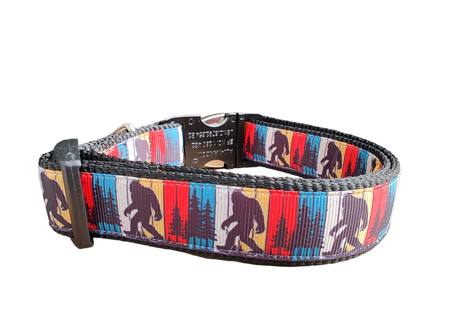 Dog Collar Bigfoot Sasquatch Black Nylon Adjustable ๐ฆ