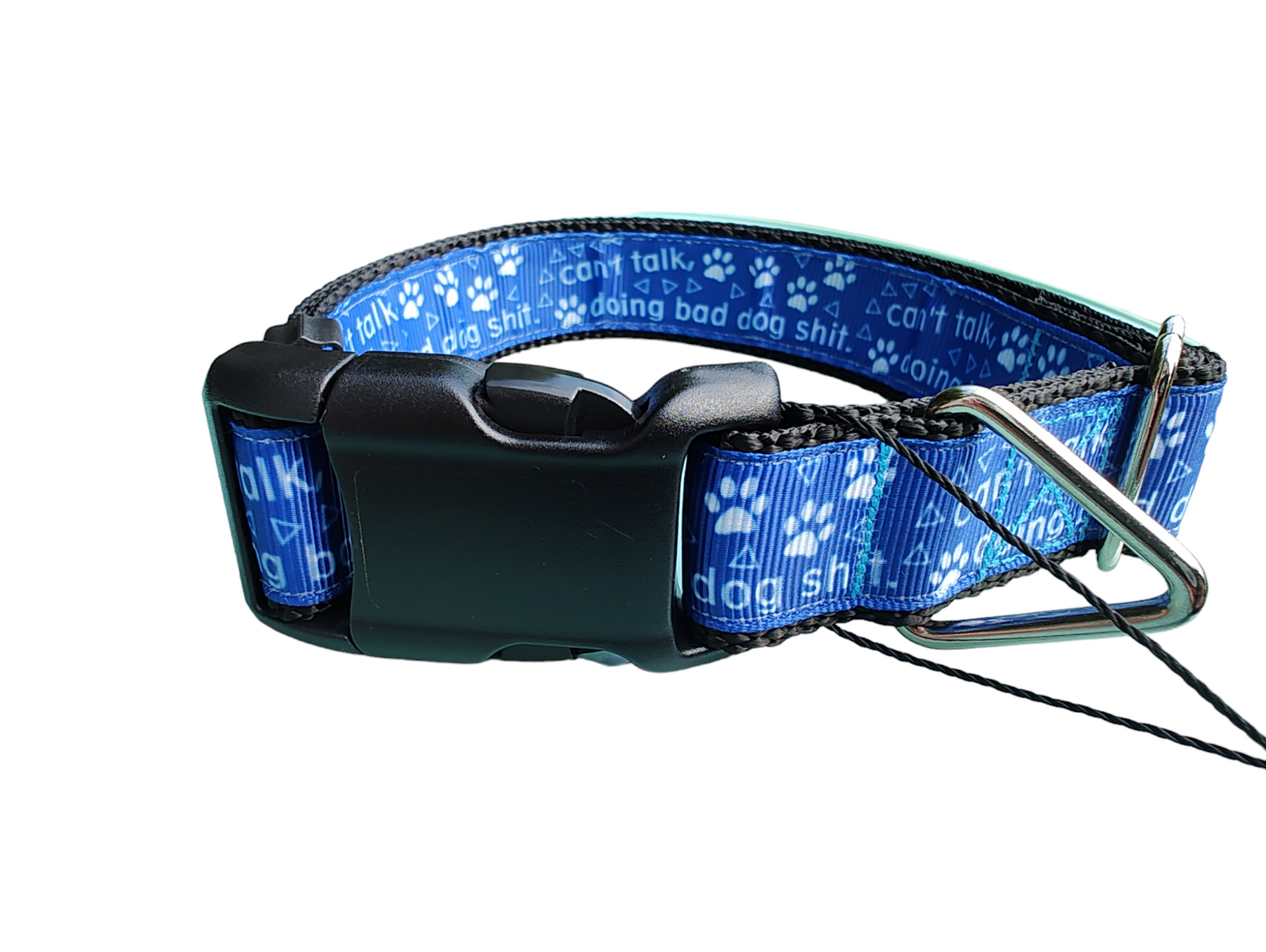 Dog Collar Bad Dog Shit Black Nylon Adjustable ๐พ