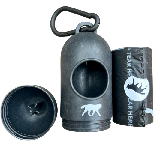 Bamboo Poop Bag Dispenser With Compostable Bags ๐