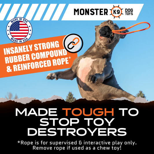Monster K9 Rumble Rope Ball Dog Toy 🎾